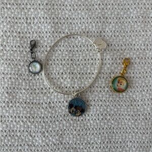 Silver Charm Bracelet with Disney Charms